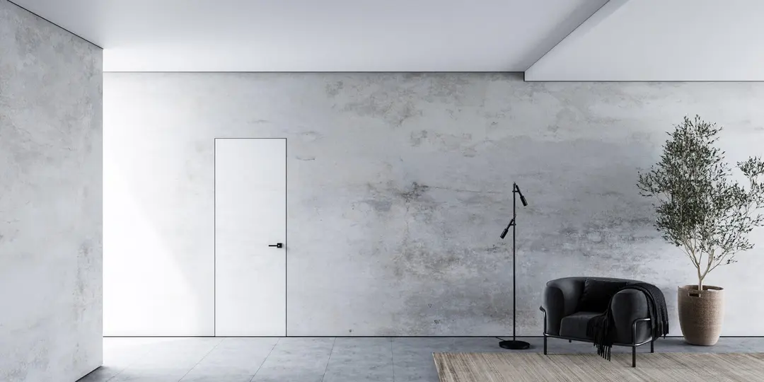 Shadow gap effect at the wall in a minimalist interior