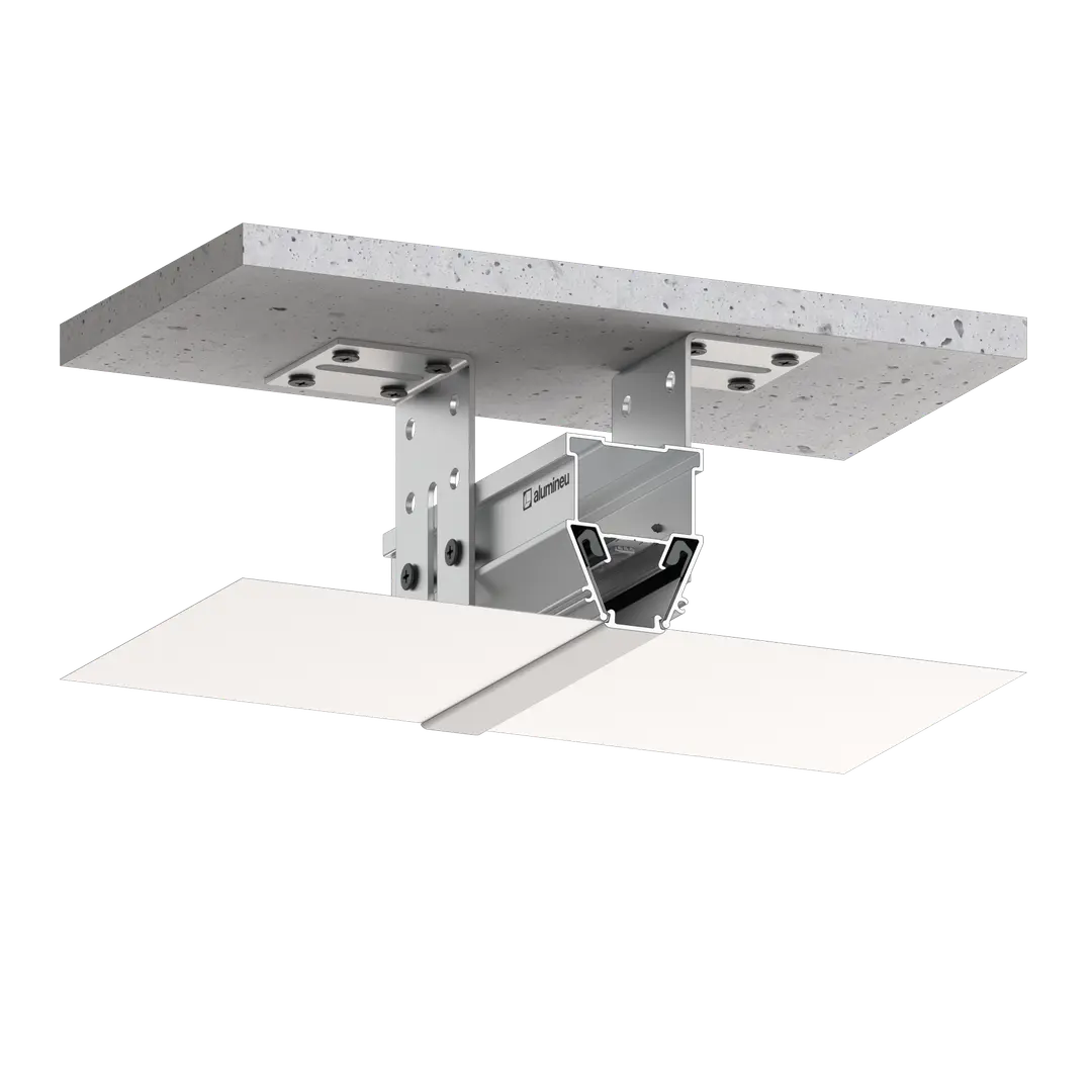 Profile LIGHTRA X015, Mill finish, installation example