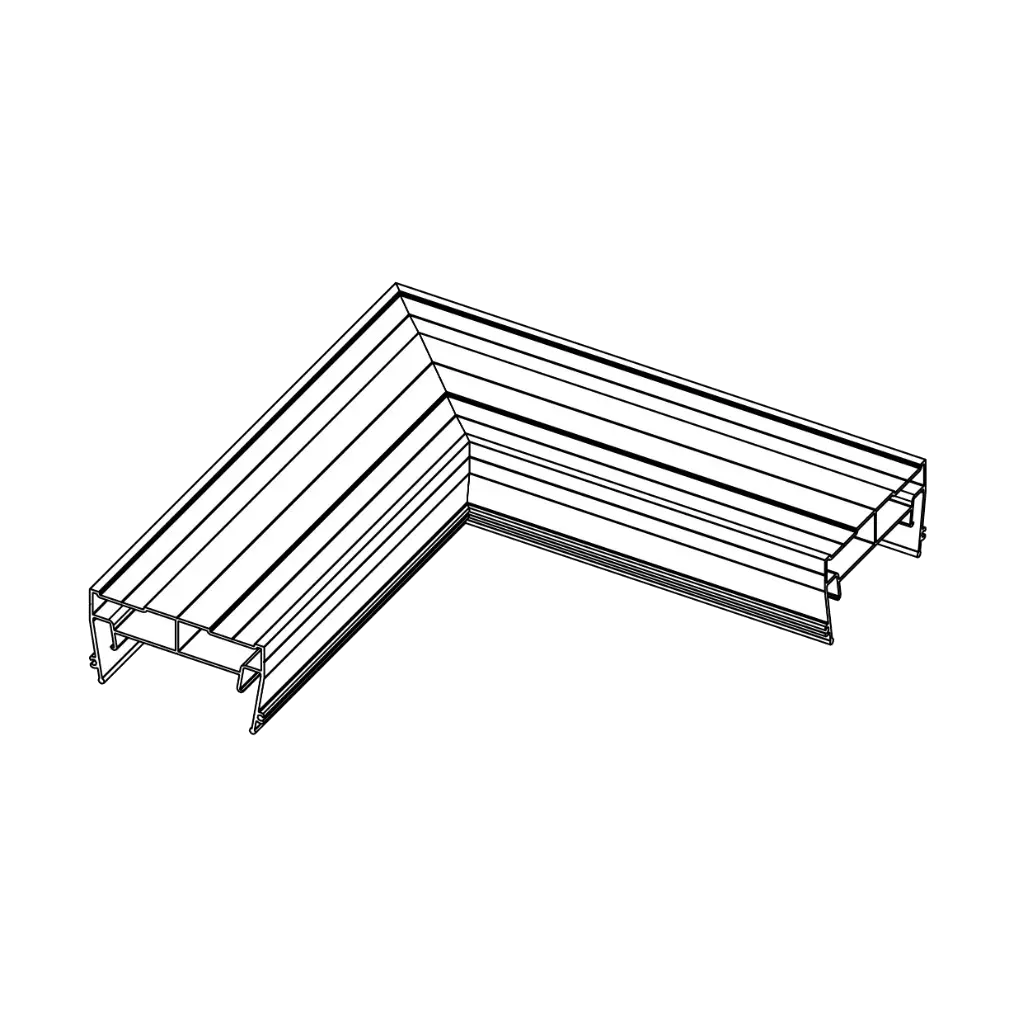 Welded 90° corner LIGHTRA NX050, close-up