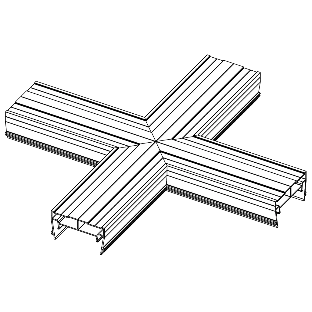 Welded cross corner LIGHTRA NX050, close-up