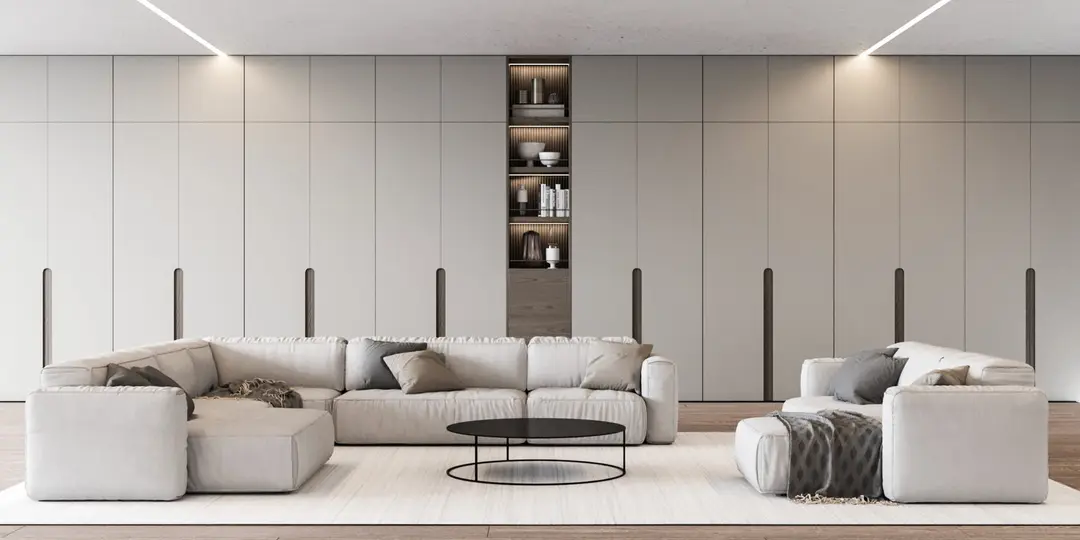 Linear lighting in a stretch ceiling – practical for minimalist interiors